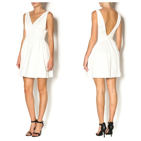 Minuet V-Neck Sleeveless A-Line Dress White Small - Picture 7 of 8